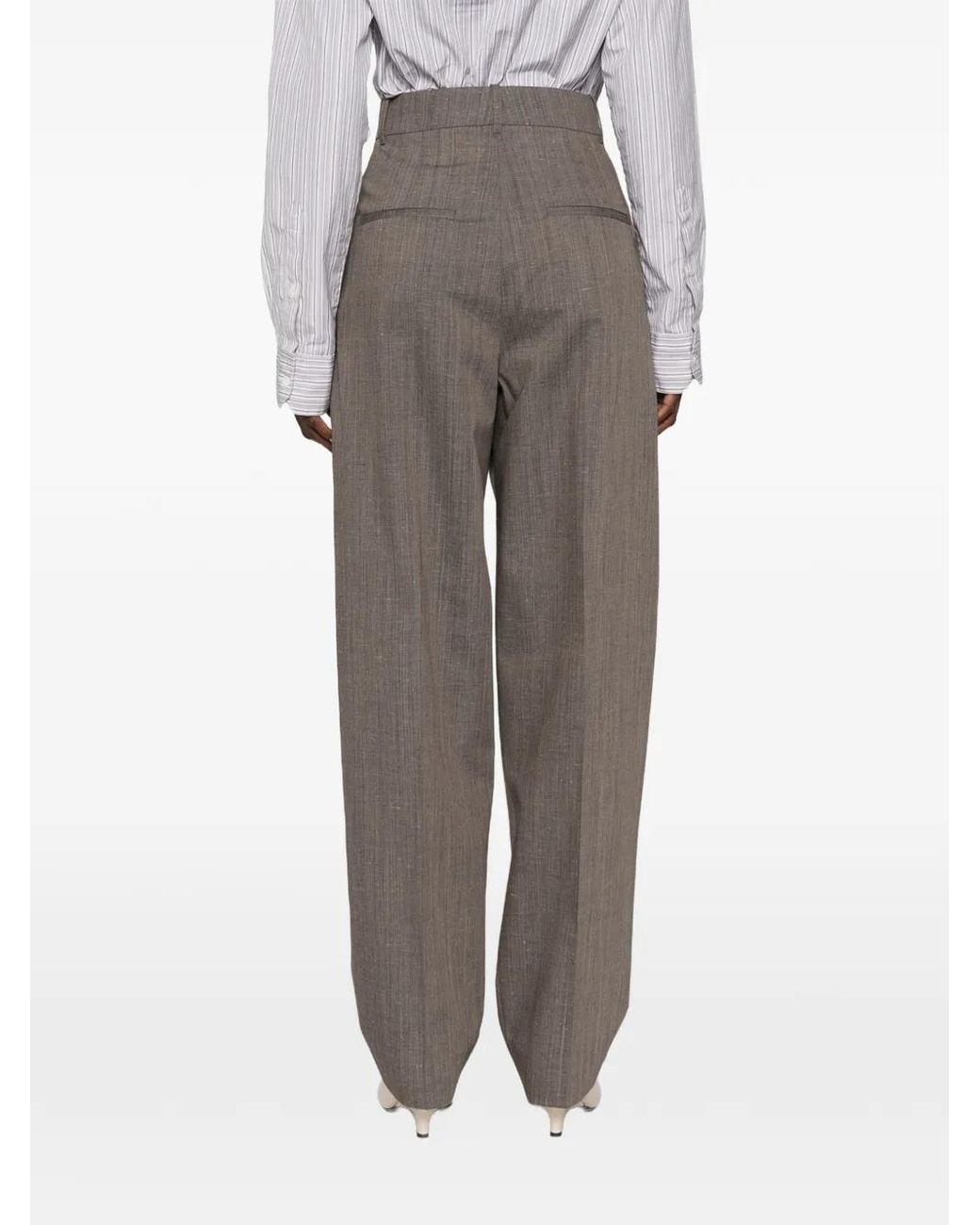 Rohe Gray Daria Pleated Trousers