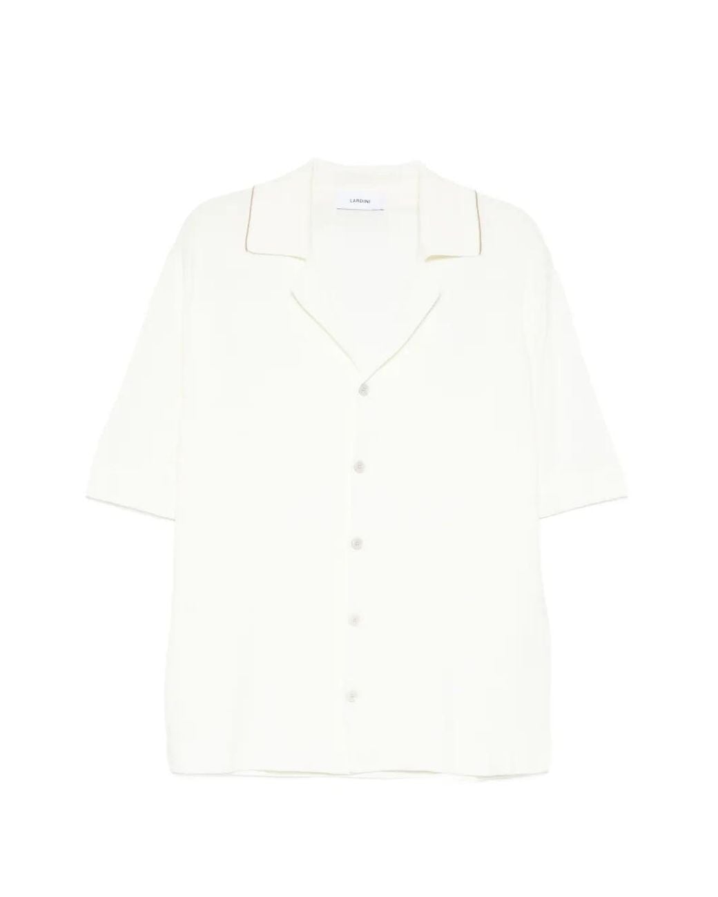 Lardini White Cotton Shirt for men