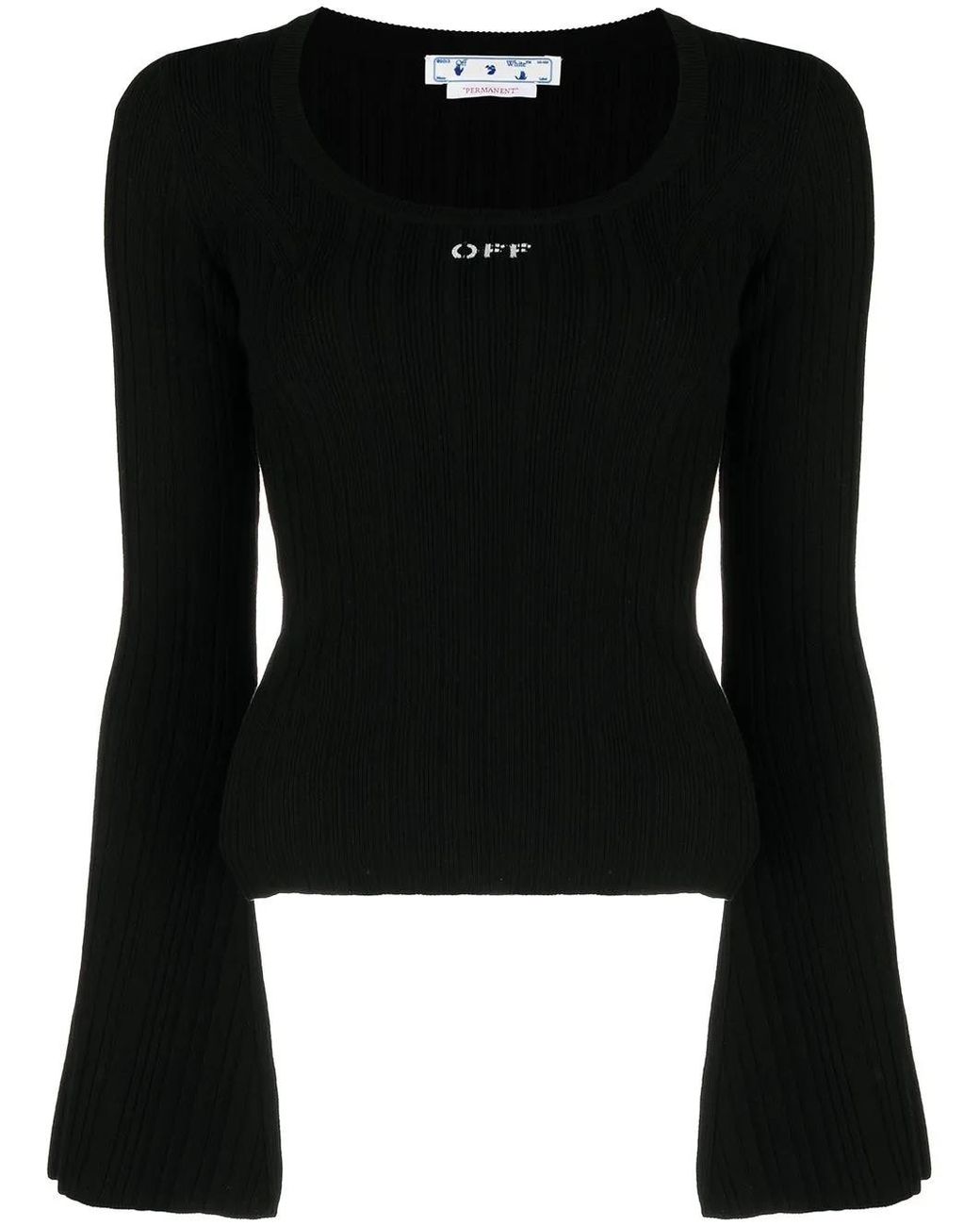 Off-White c/o Virgil Abloh Black Logo Print Ribbed Top