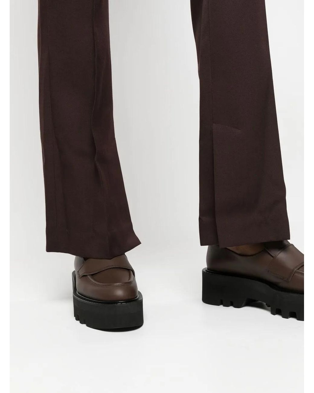 Low Classic Blue Flared Wool Trousers