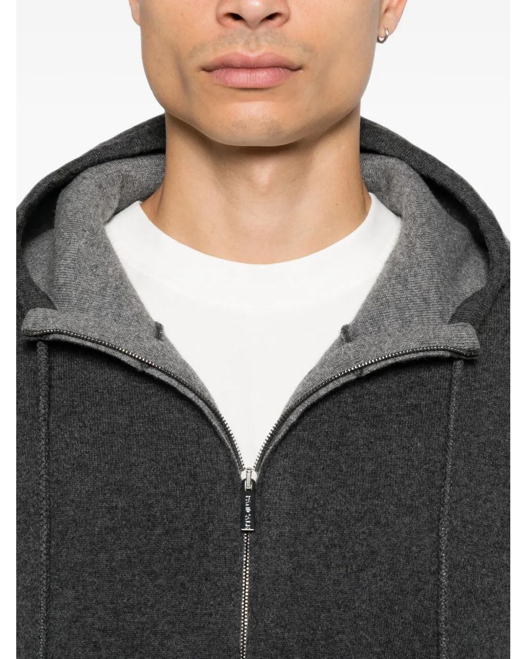 Panicale Black Hoodie Zippé À Lien De Resserrage for men