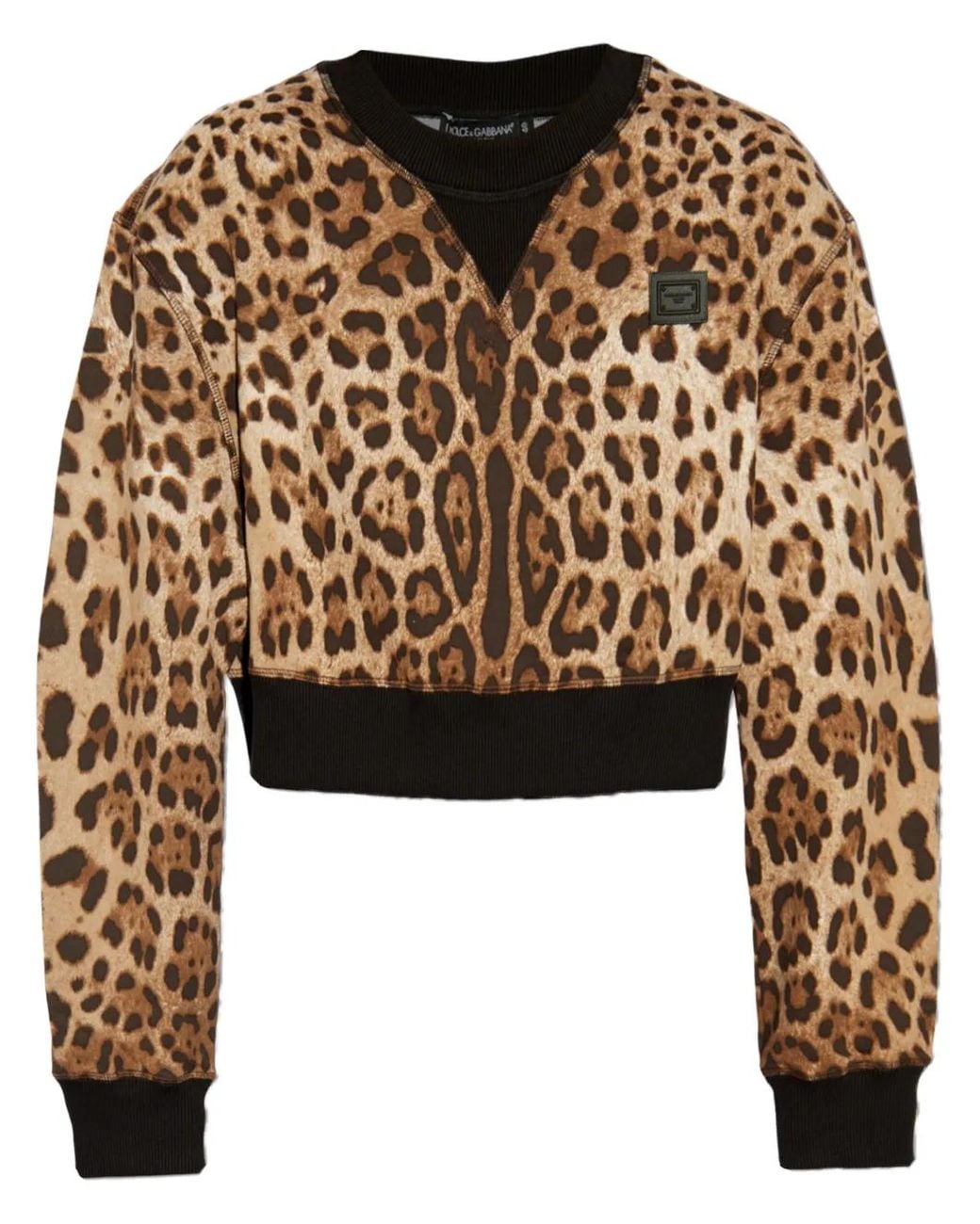 Dolce & Gabbana Black Leopard-Print Jumper