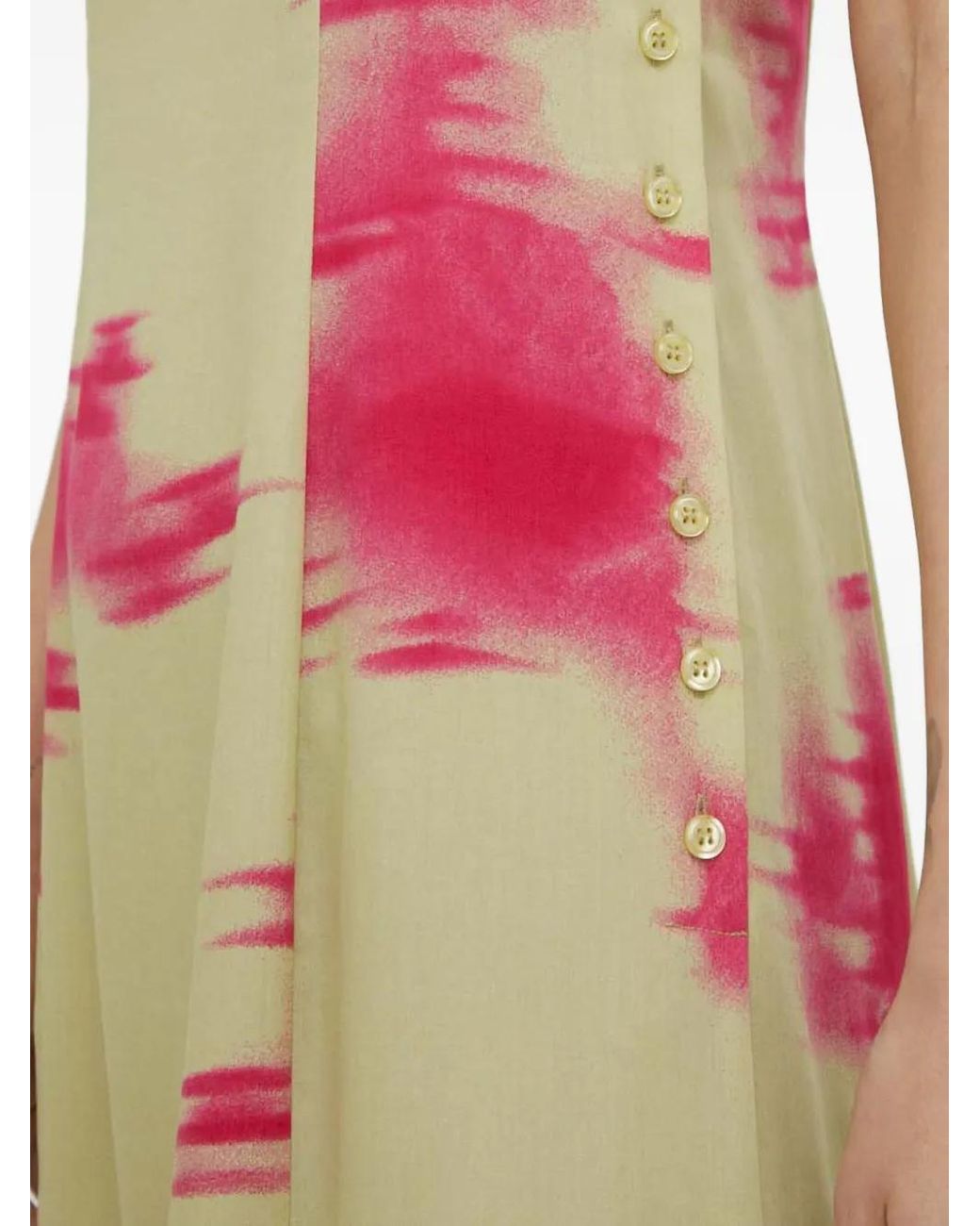 Vestido Midi Con Botones Estampados Samsøe & Samsøe de color White