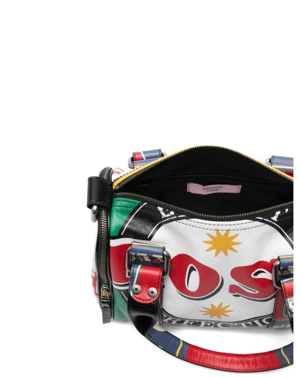 Martine Rose Black Mini Beer Mat Graphic-Print Tote Bag