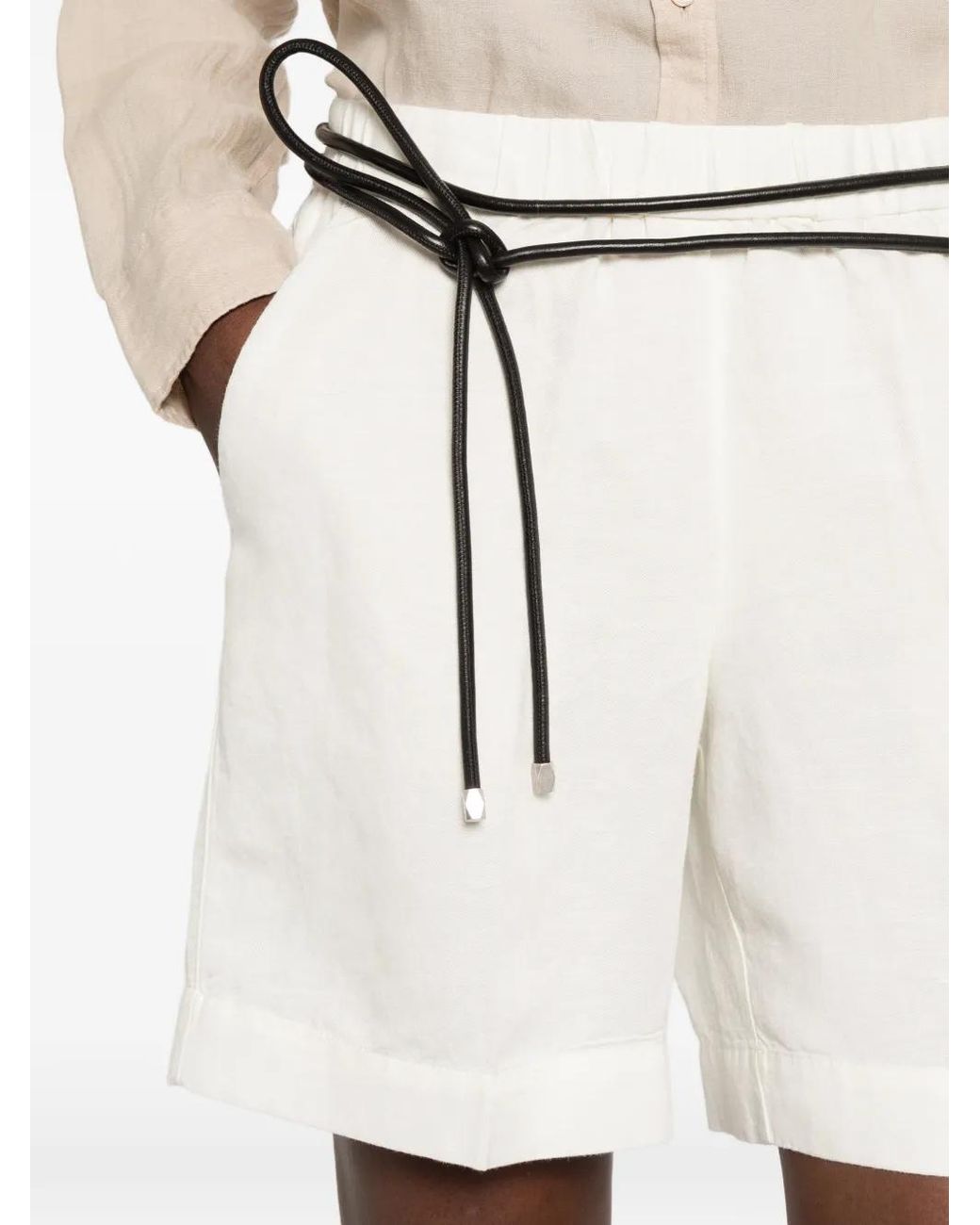 Gant White Elasticated-Waistband Shorts