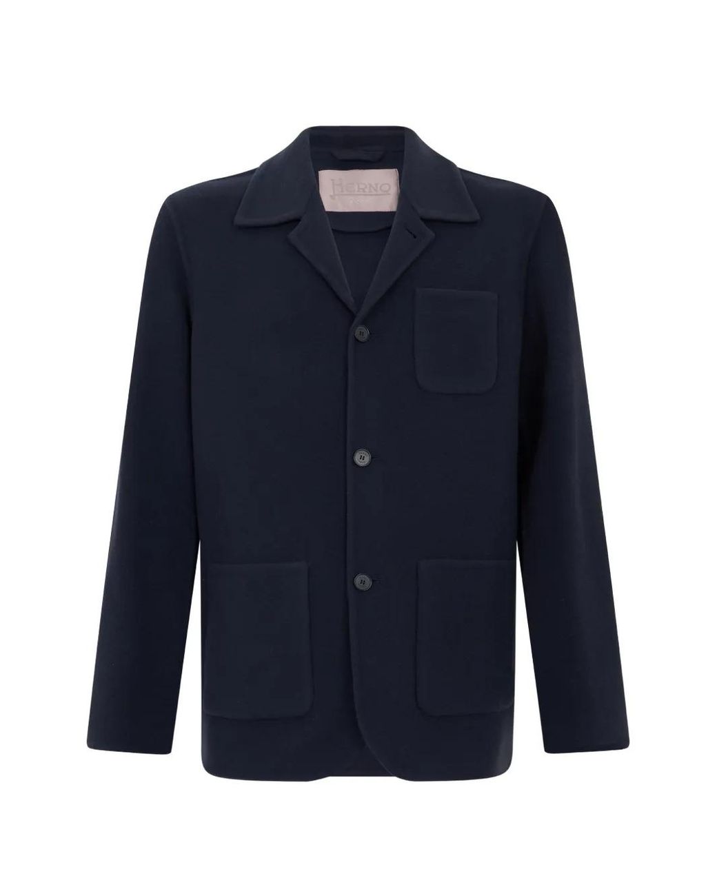 Herno Blue Button-Up Patch-Pocket Blazer for men
