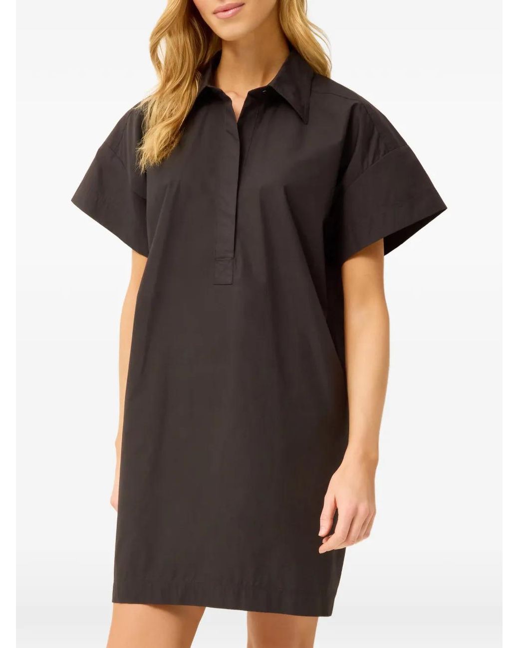 Robe En Coton À Col Marie Oliver en coloris Black