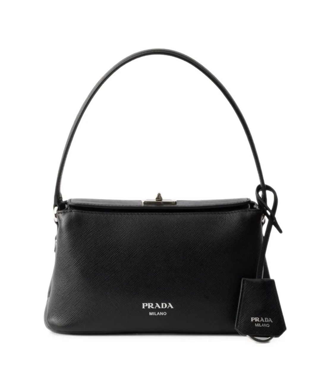 Prada Black Mini Avoir Saffiano-Leather Tote Bag