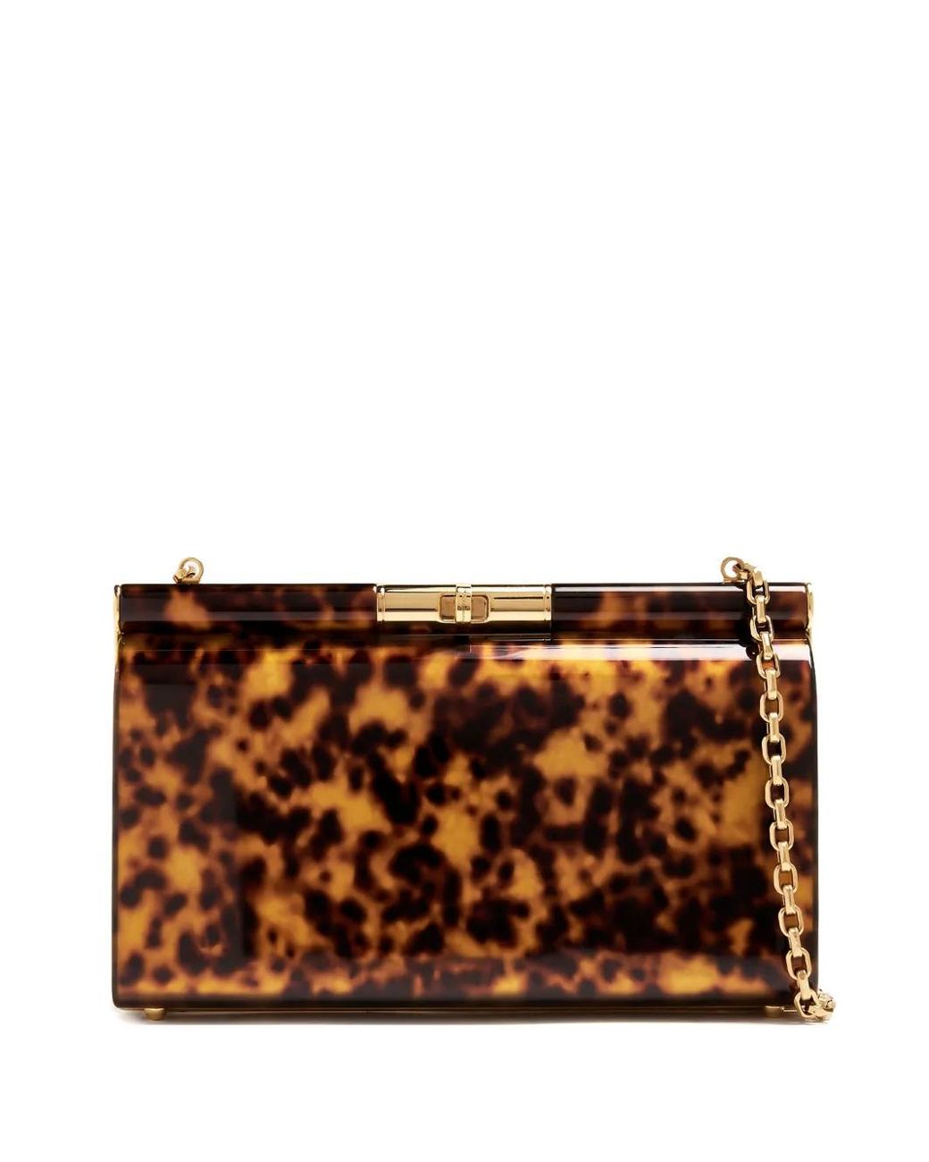 Dolce & Gabbana Brown Medium Marlene Chain-Strap Clutch