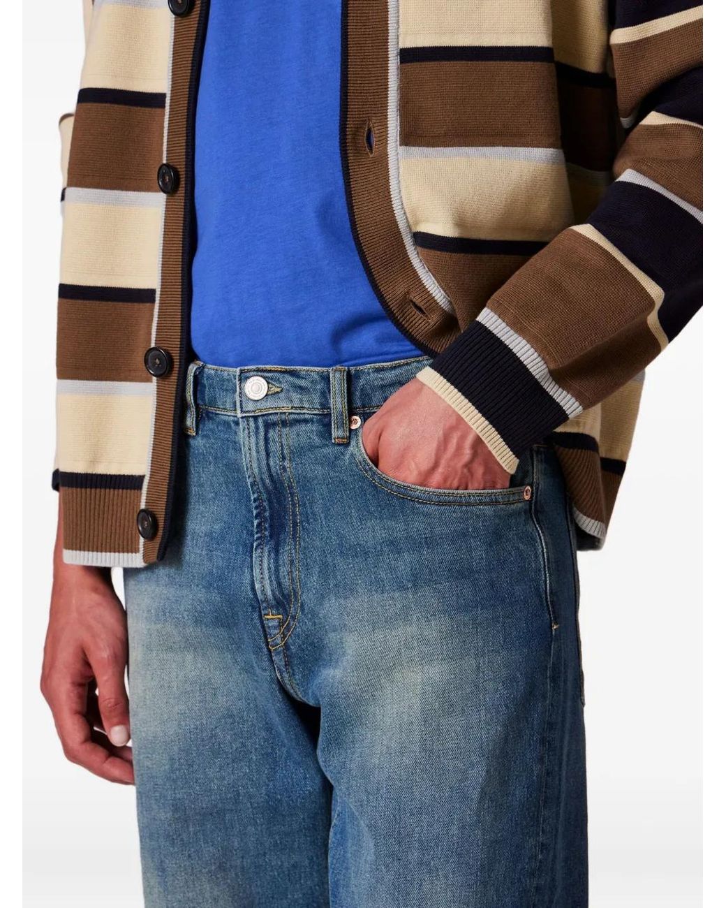 Paul Smith Metallic Striped V-Neck Cardigan for men