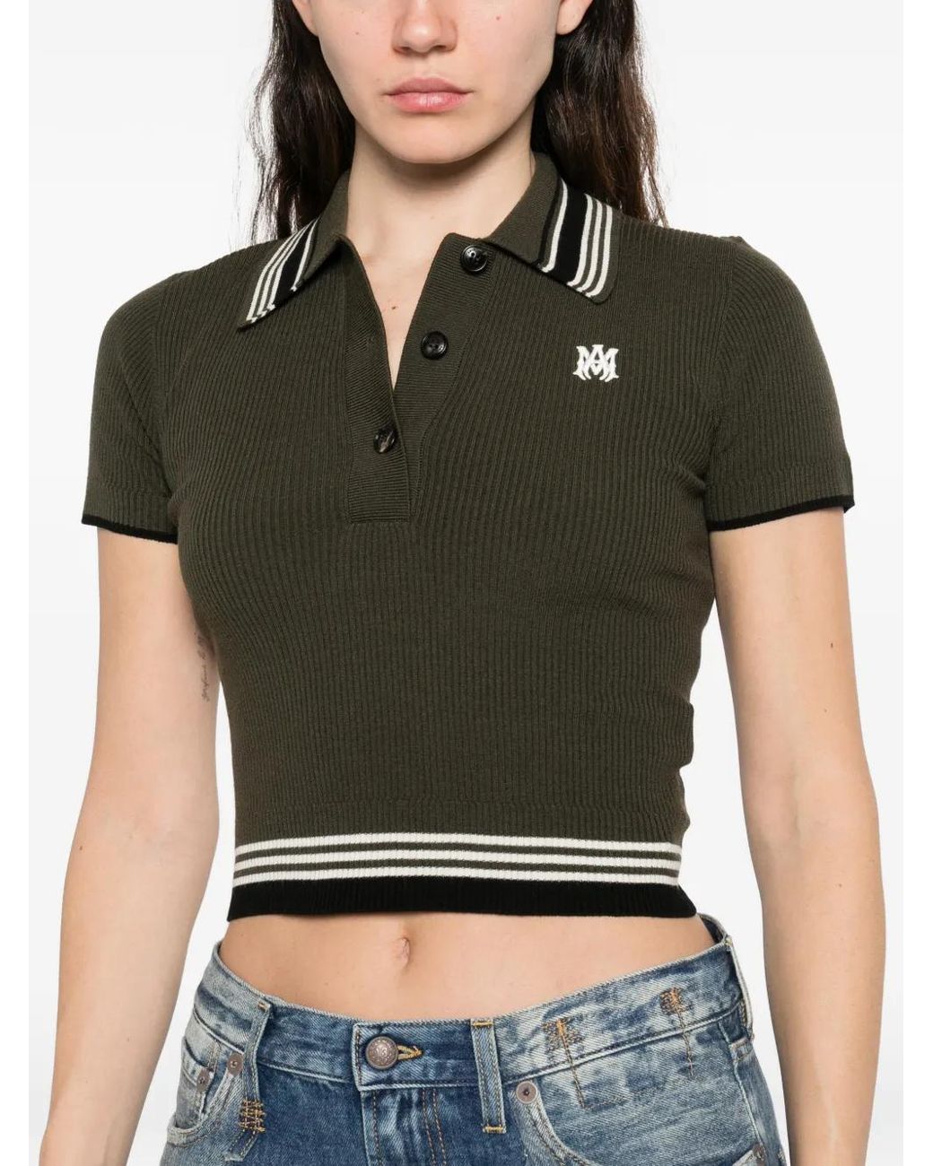 Amiri Black Polo À Logo Brodé