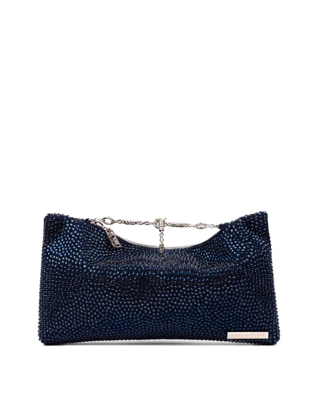 Gemy Maalouf Blue Crystal-Embellished Clutch Bag