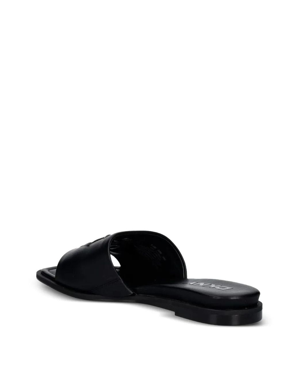 DKNY Black Logo-Embossed Flat Sandals