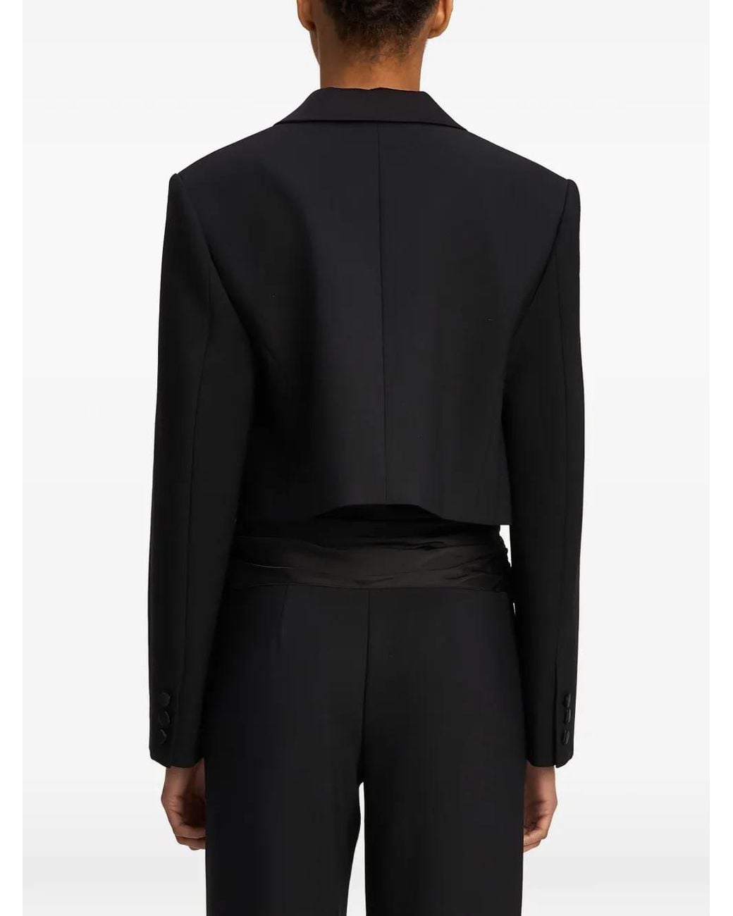 Cinq À Sept Black Blazer Romilly Crop À Boutonnière Croisée