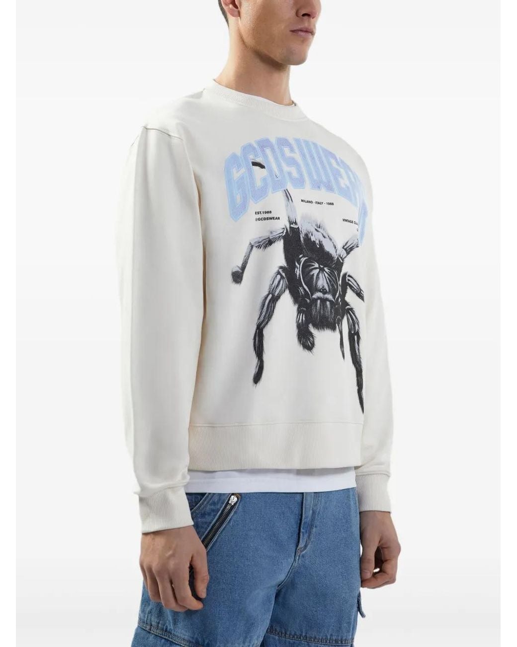 Gcds Sweater Met Spinprint in het White voor heren