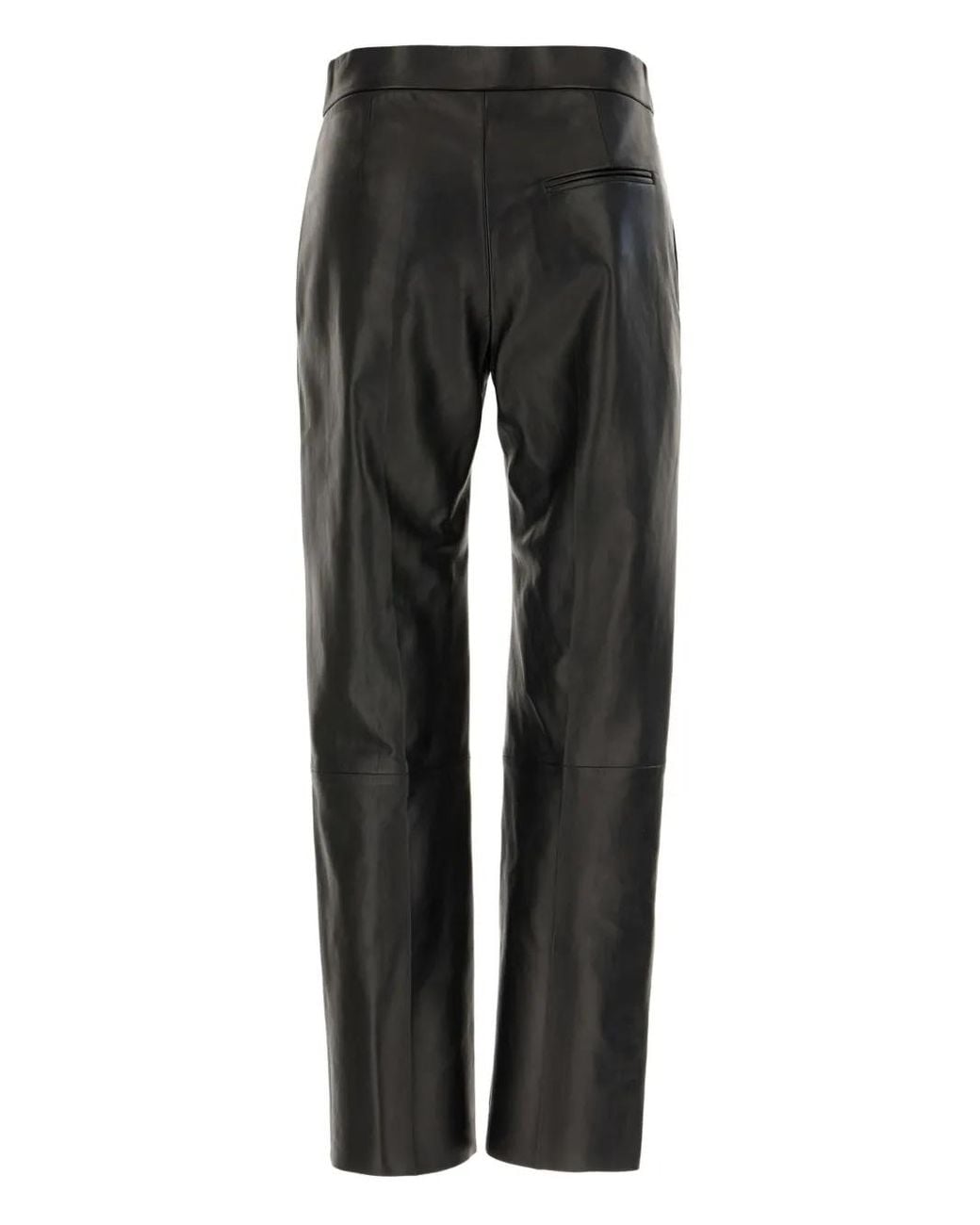 Alberta Ferretti Gray Leather Pants