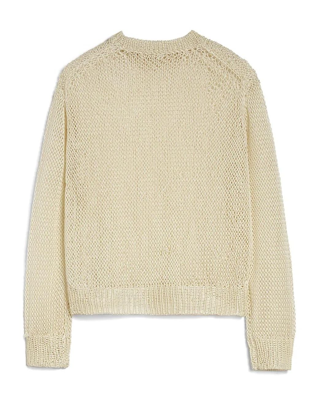 Jil Sander Natural Pullover Mit Lochstrickmuster
