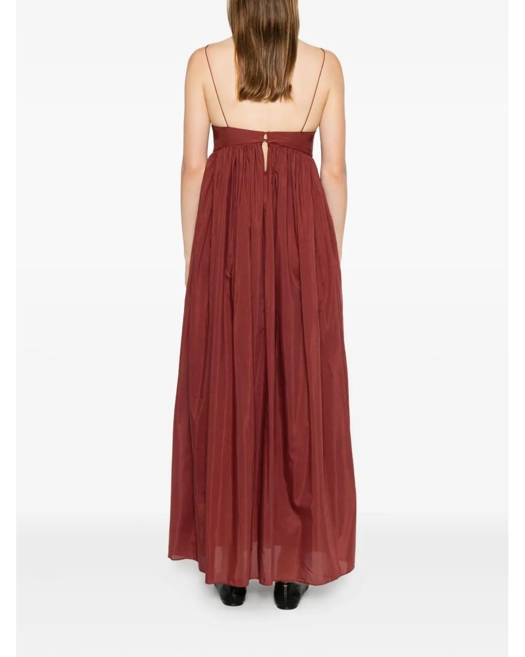 Matteau Red Voluminous Bralette Midi Dress
