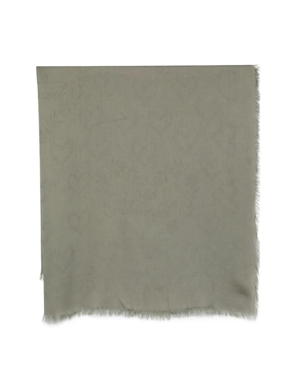 Twinset Green Jacquard-Logo Frayed Scarf
