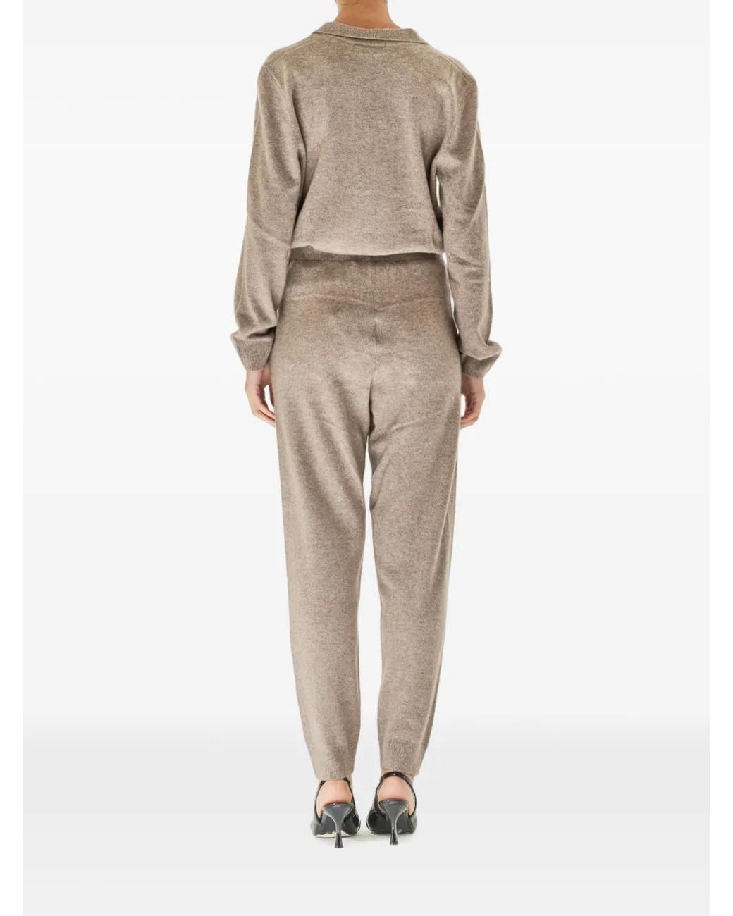 Karl Lagerfeld Natural Logo-Embroidered Cashmere Track Pants