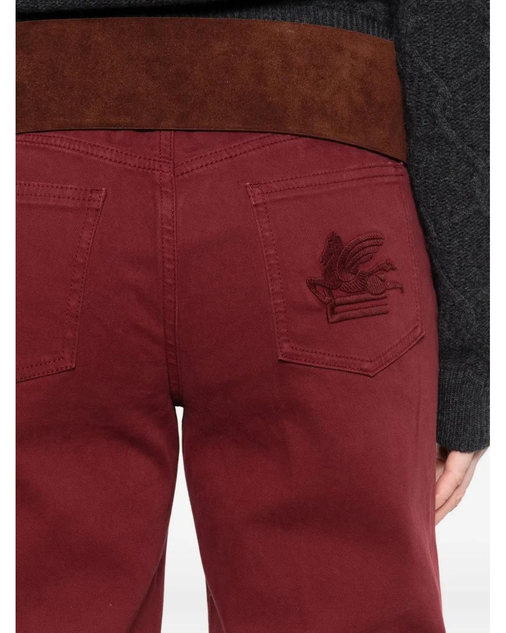 Jean À Poches Multiples Etro en coloris Red