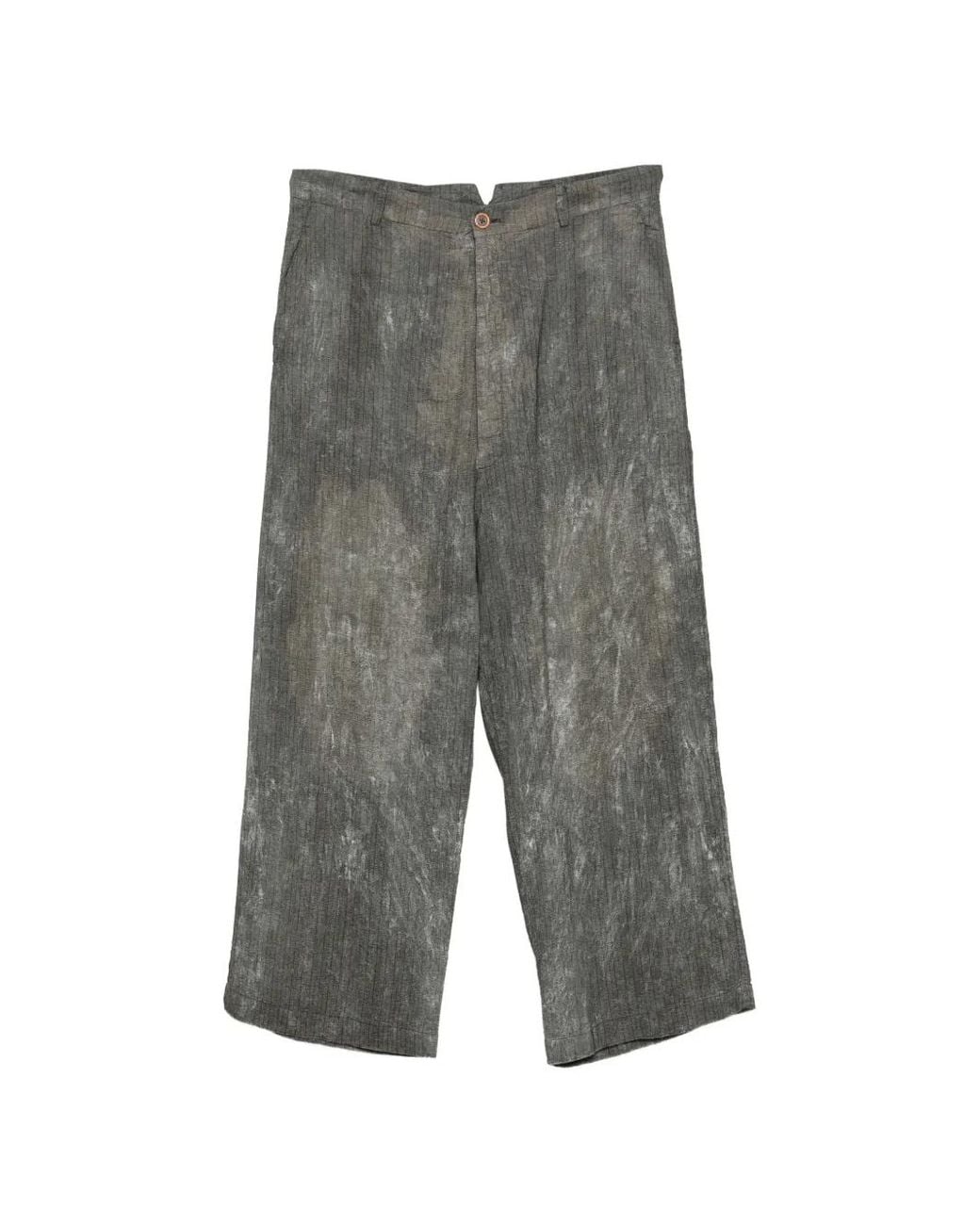 Rundholz Gray Striped Trousers for men