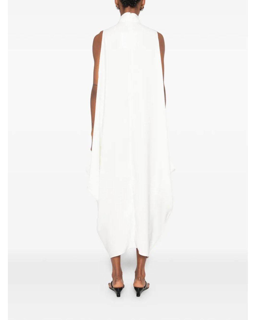 Vestiaire d'un Oiseau Libre White Side-Cut-Out Sleeveless Dress
