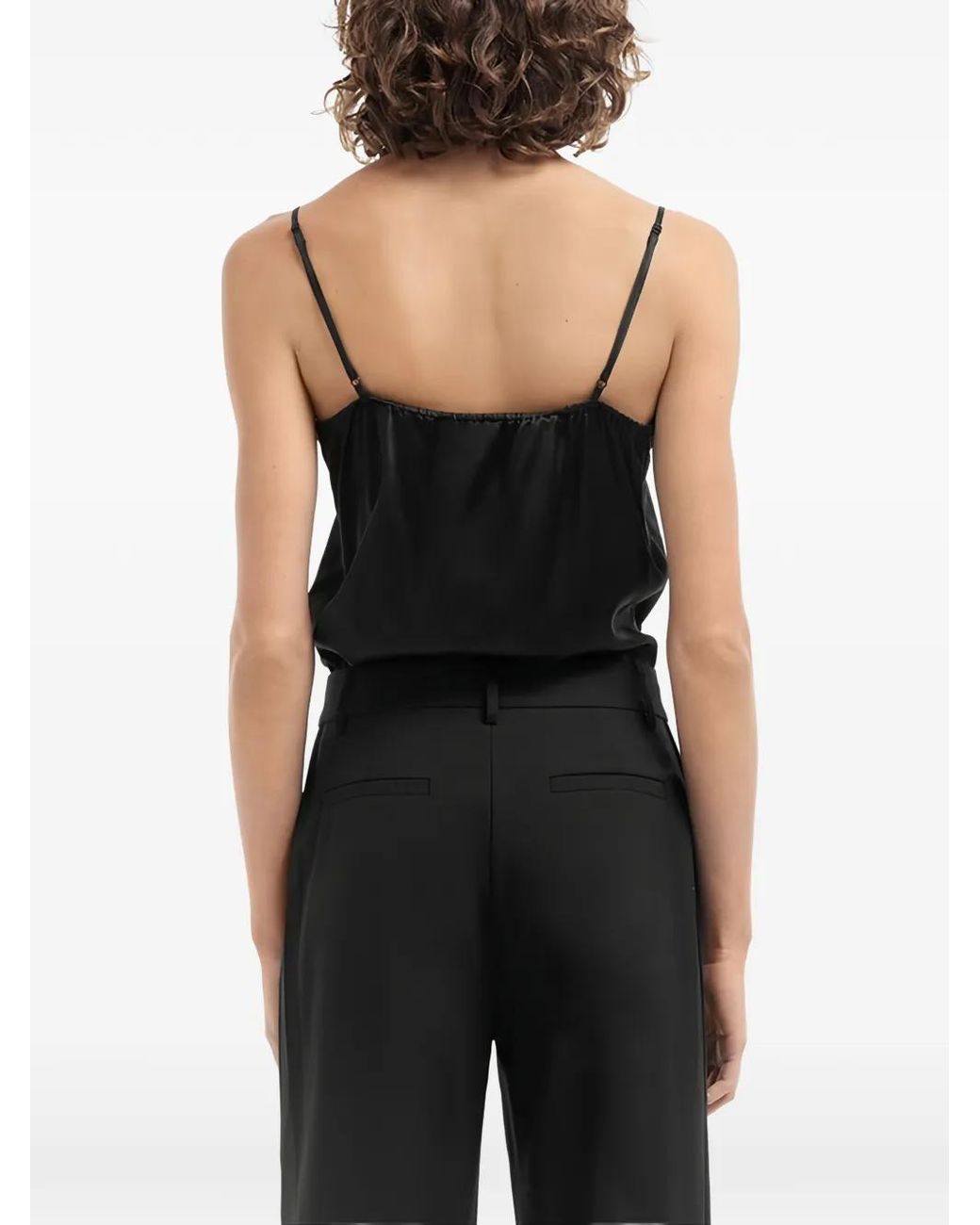 Co. Black Lace-Trim Blouse