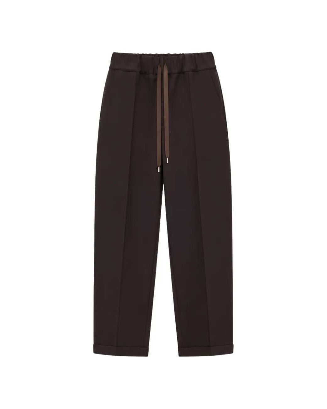 Liviana Conti White Brian Elasticated Drawstring-Waist Trousers