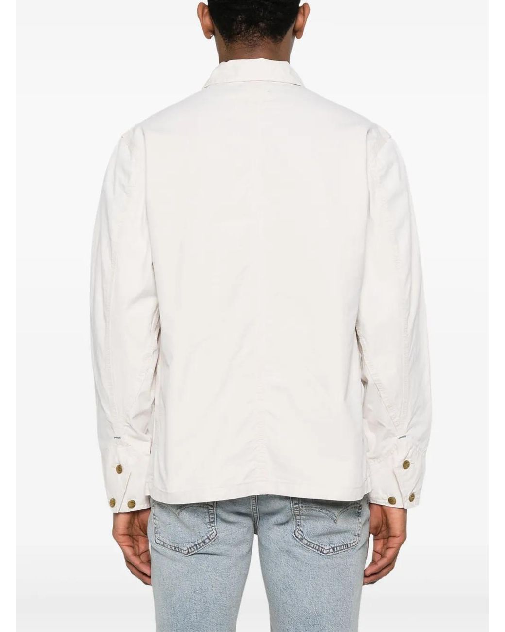 Polo Ralph Lauren White Logo-Patch Overshirt for men