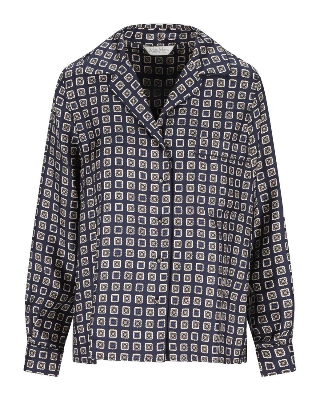 Max Mara Gray Gemustertes Hemd