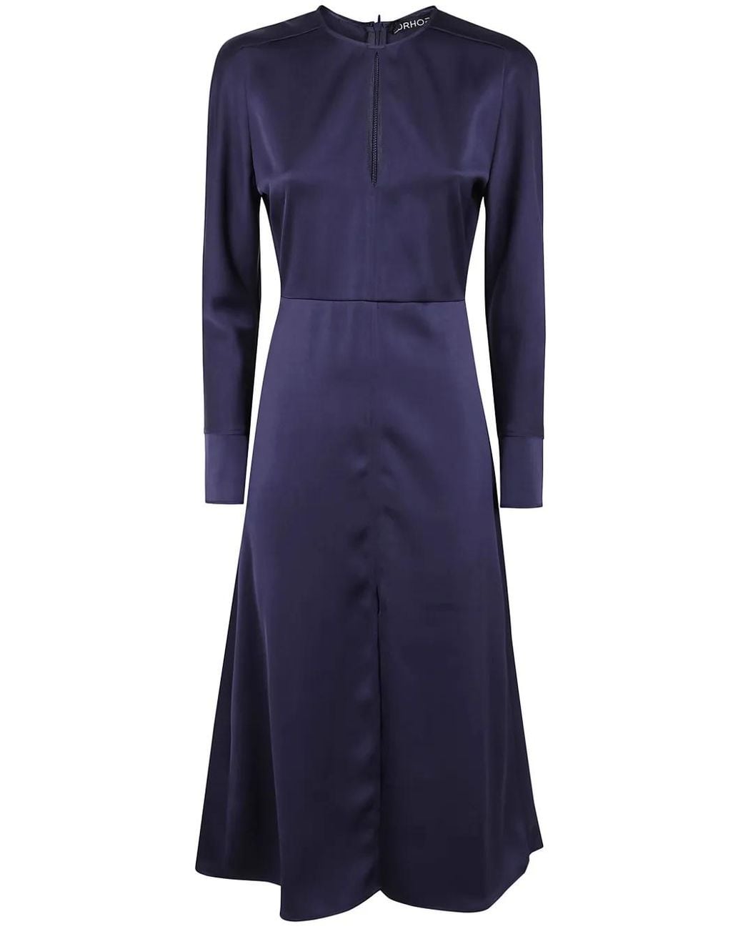 DR. HOPE Blue Satin Midi Dress
