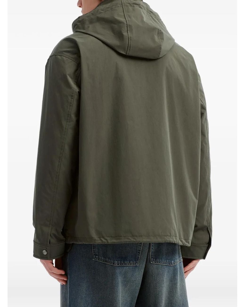 Chocoolate Green Logo-Patch Hooded Jacket for men