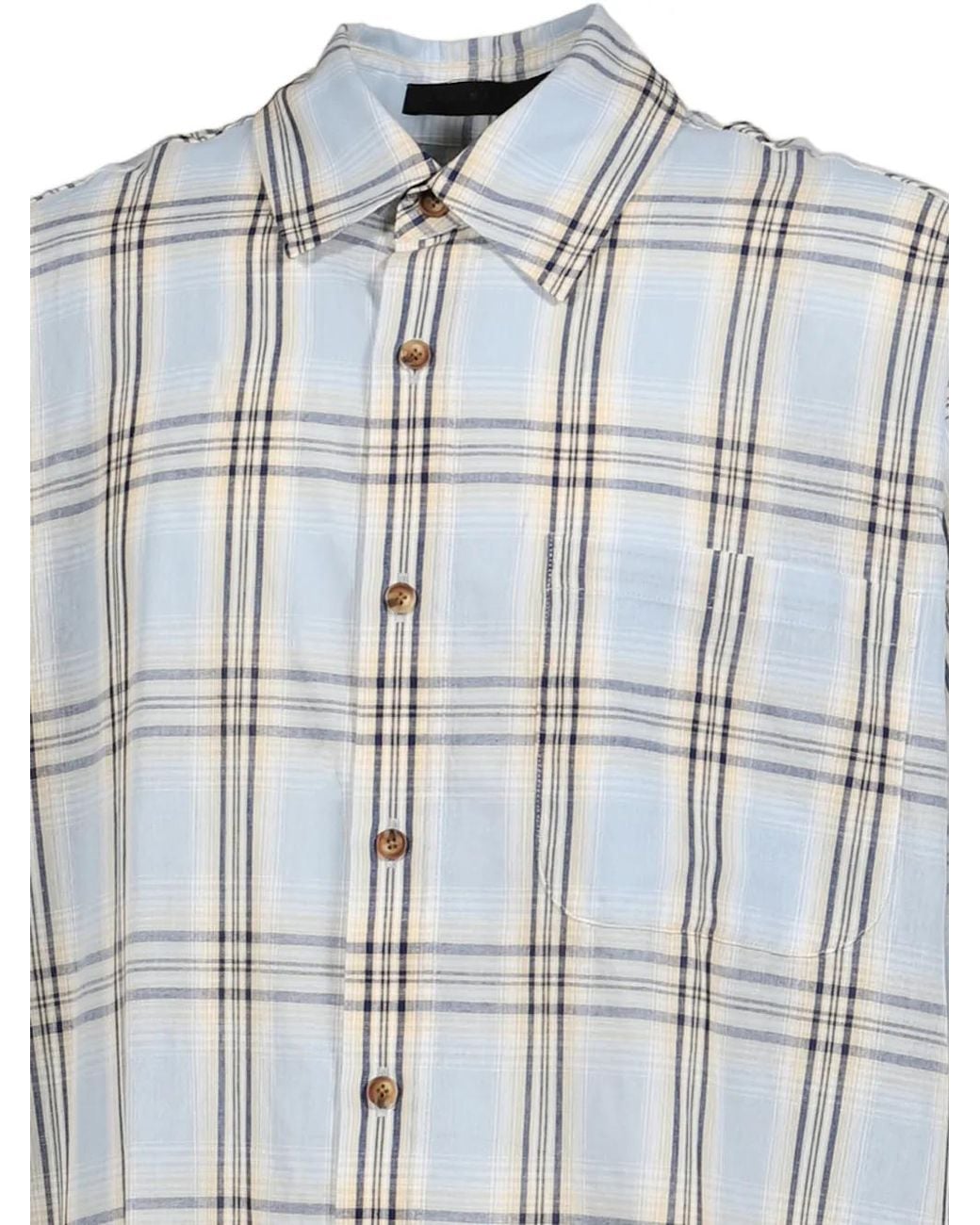 JUN/NAKAYAMA White Check-Pattern Frayed Shirt for men