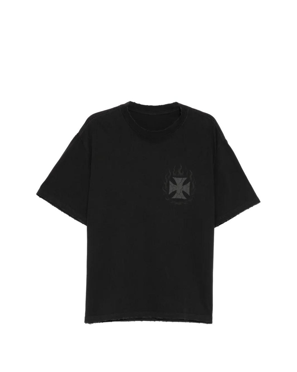 WARMAN Black Logo Printed T-Shirt for men