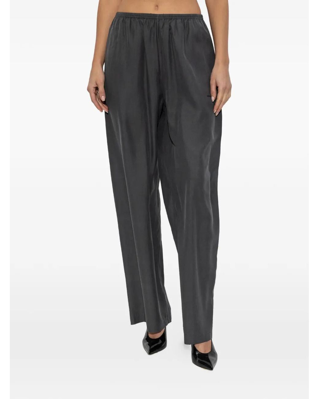Pantalones De Chándal De Talle Medio De Seda Alexander Wang de color Black
