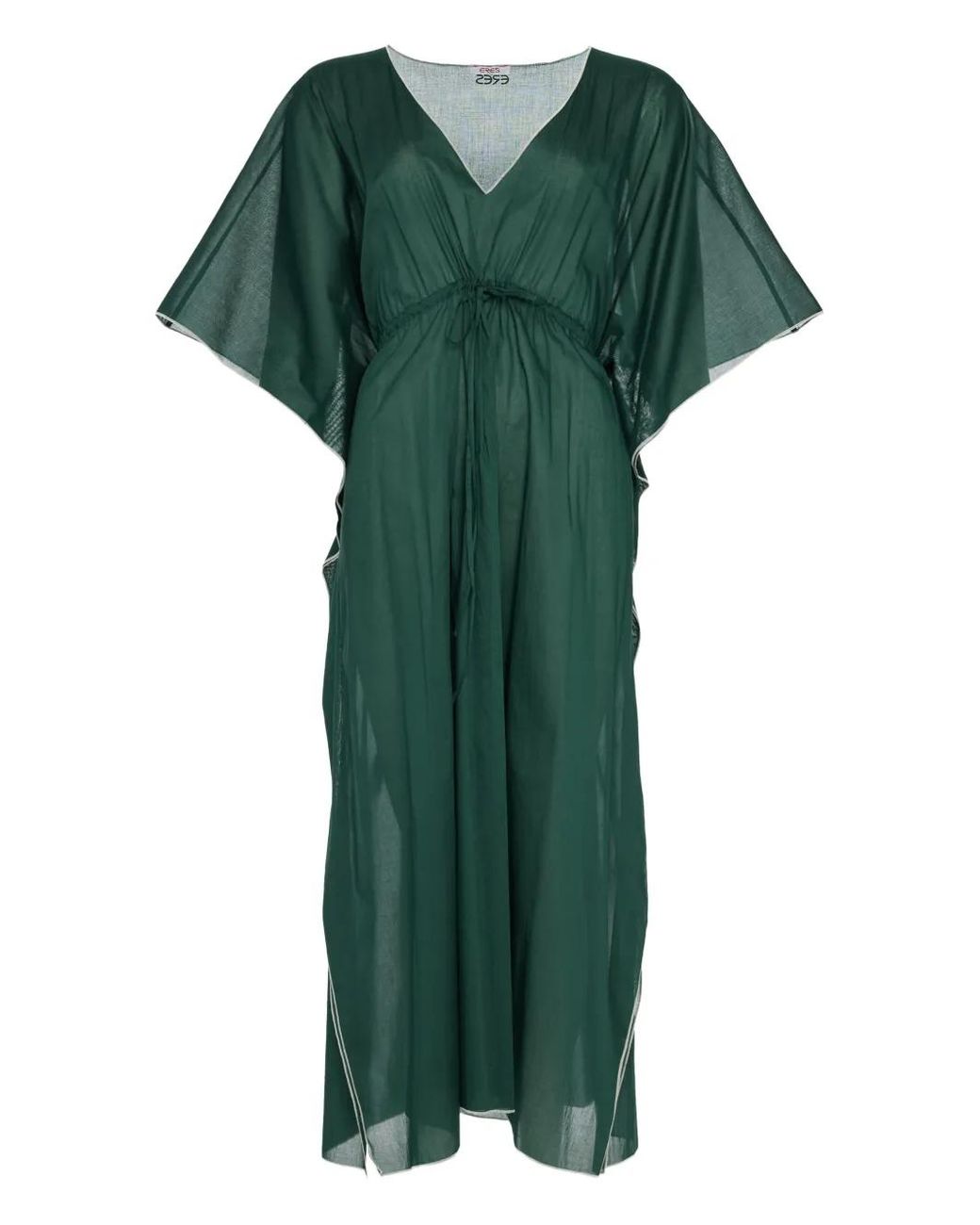 Eres Green Voilier V-Neck Drawstring Dress