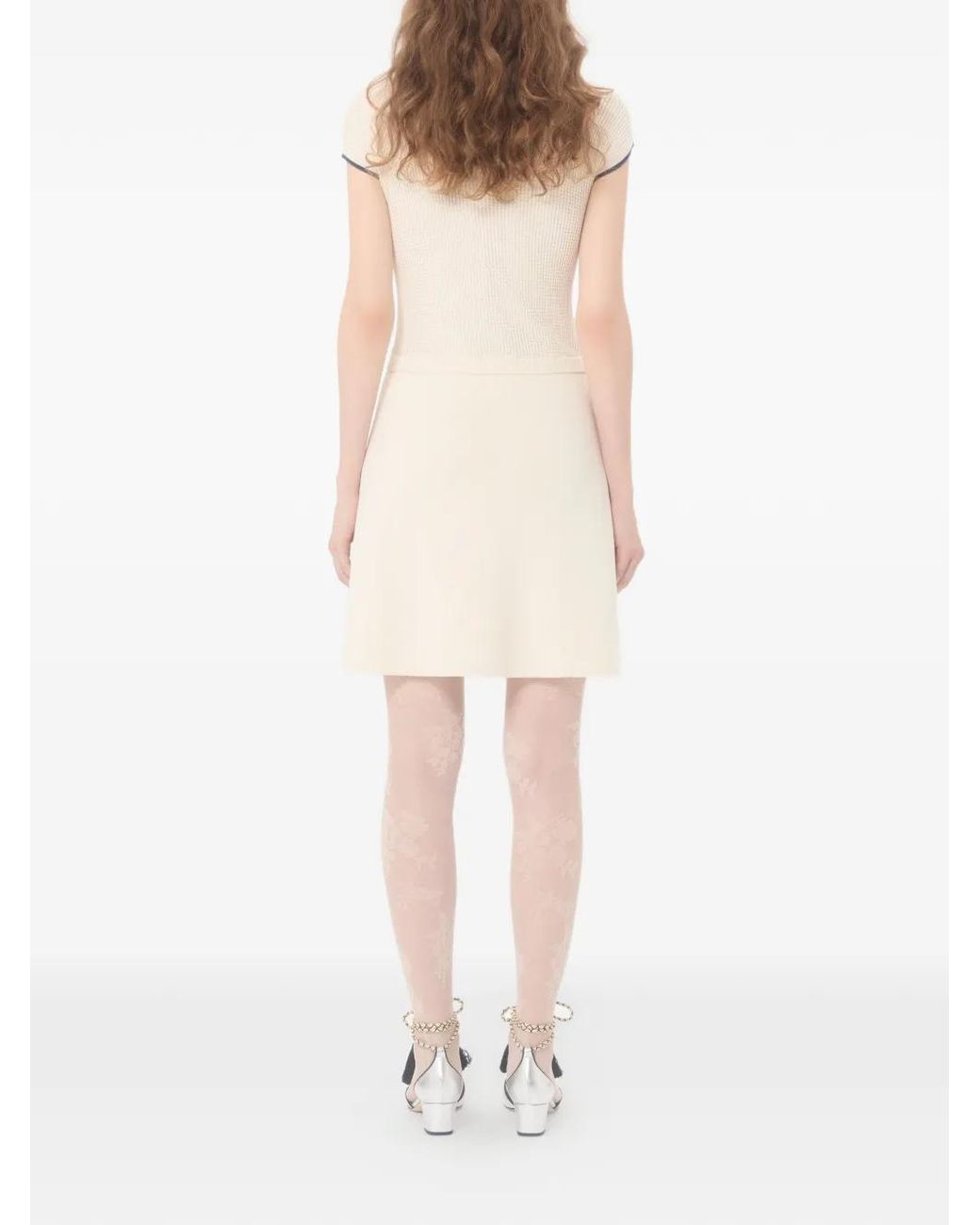 Valentino Garavani White Knitted Short Dress