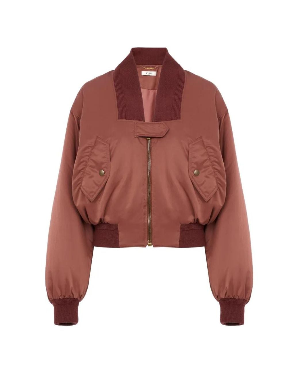Chloé Red Nylon Bomber Jacket