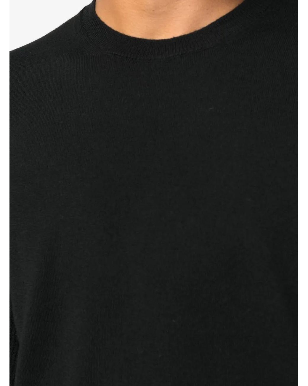 Zanone Black Crew-Neck Fine-Knit Jumper for men