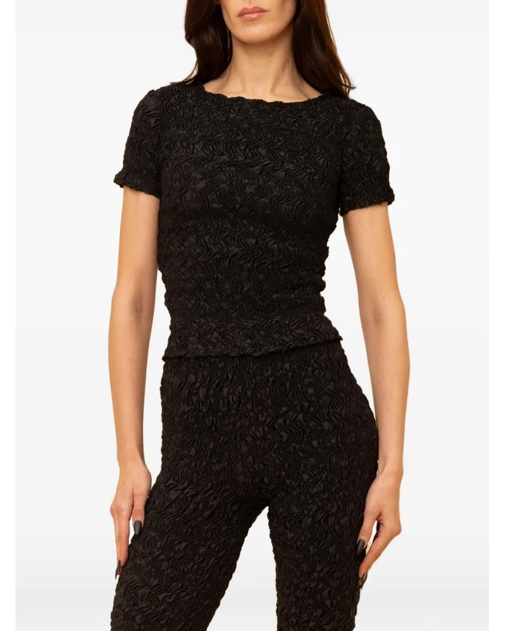 Contessa Mills Black Blair Smocked T-Shirt