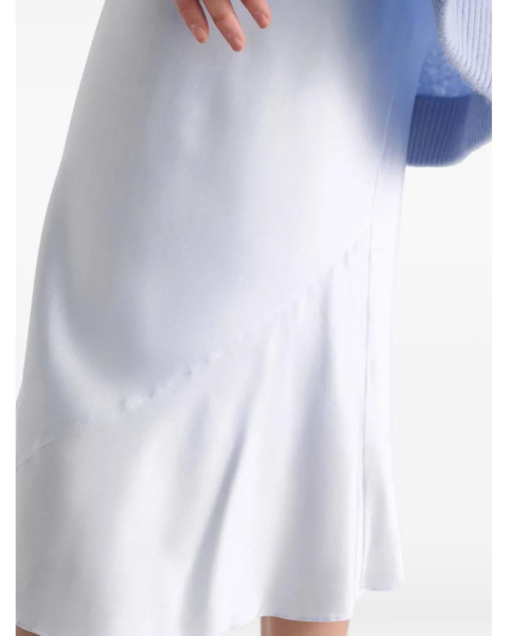 Dorothee Schumacher Blue Sense Of Shine Satin-Finish Panelled Skirt
