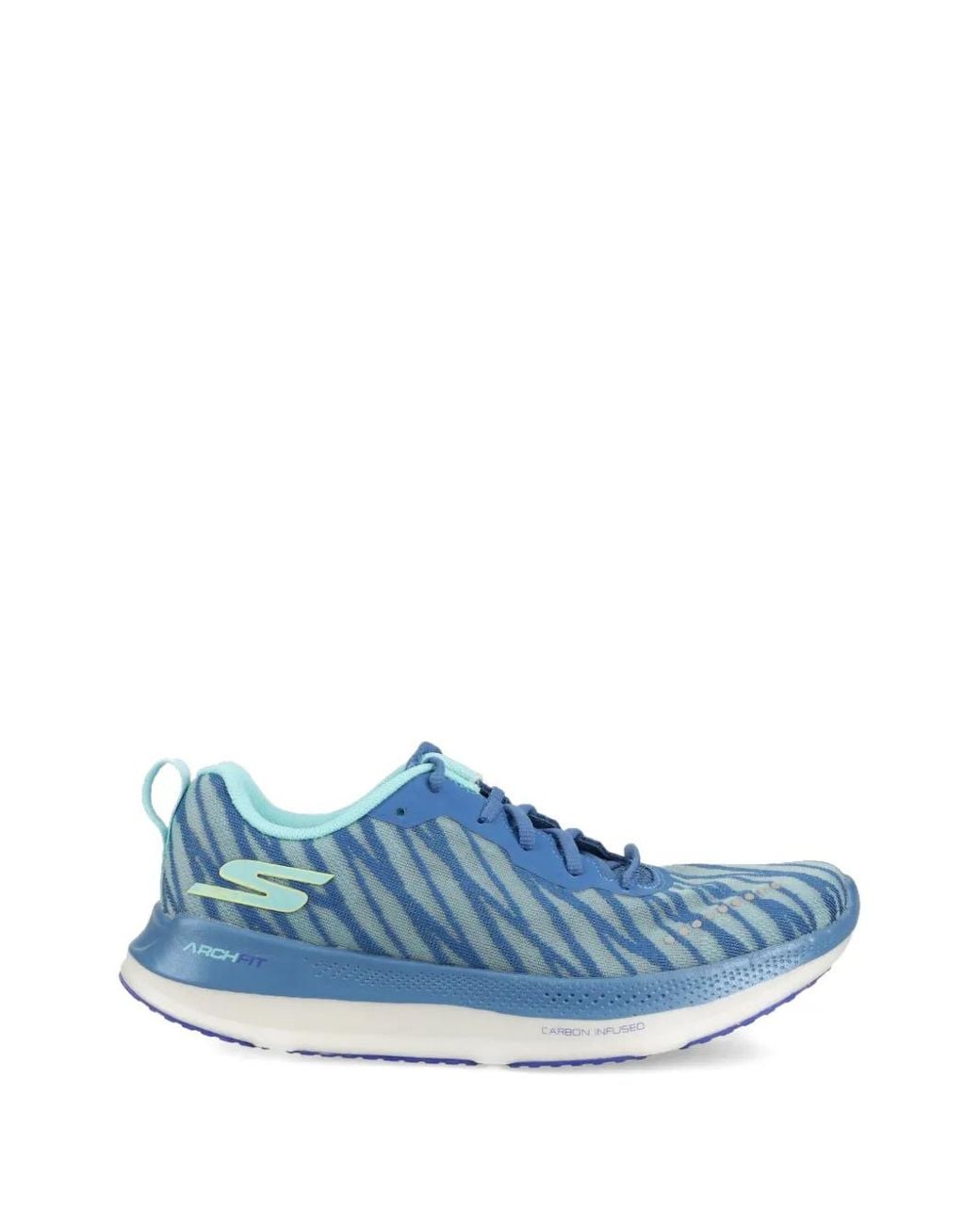 Skechers Blue Go Run Razor Excess 2 Zebra-Stripe Sneakers