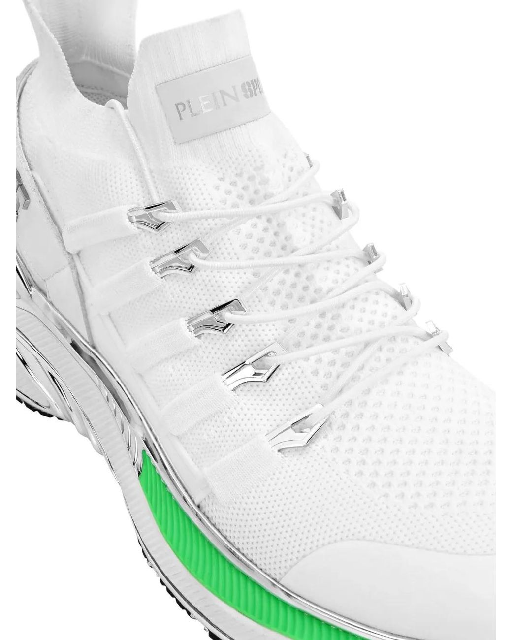 Philipp Plein White Chrome Surfer Sneakers