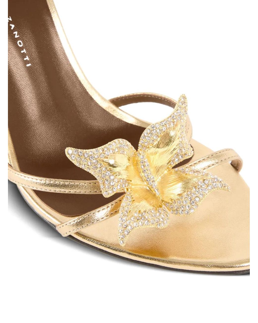 Giuseppe Zanotti Metallic Mules Mariposa 90