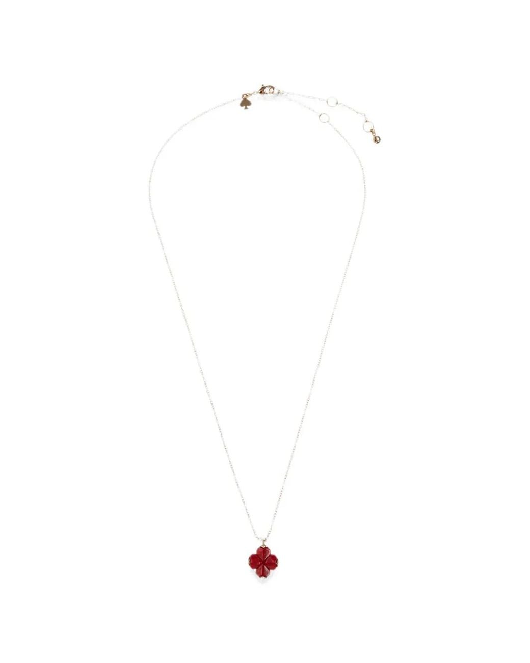 Kate Spade White Spade Flower Pendant Necklace