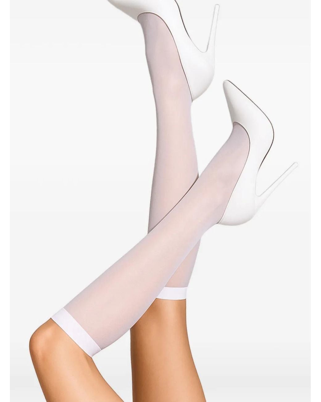 Maison Close White Pure Tentation Knee-High Socks