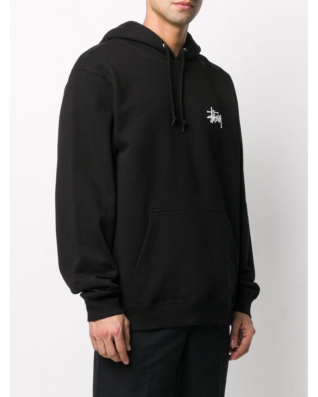 Sudadera básica con capucha y logo Stussy de hombre de color Negro | Lyst