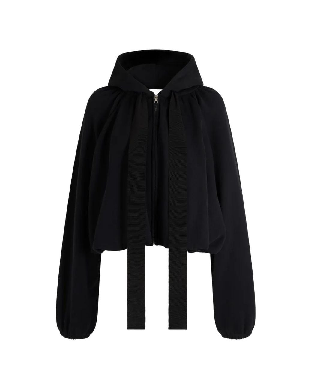 Patou Black Hoodie Zippé À Capuche