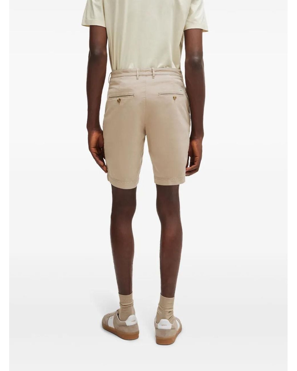 Boss Natural Cotton-Blend Gabardine Shorts for men